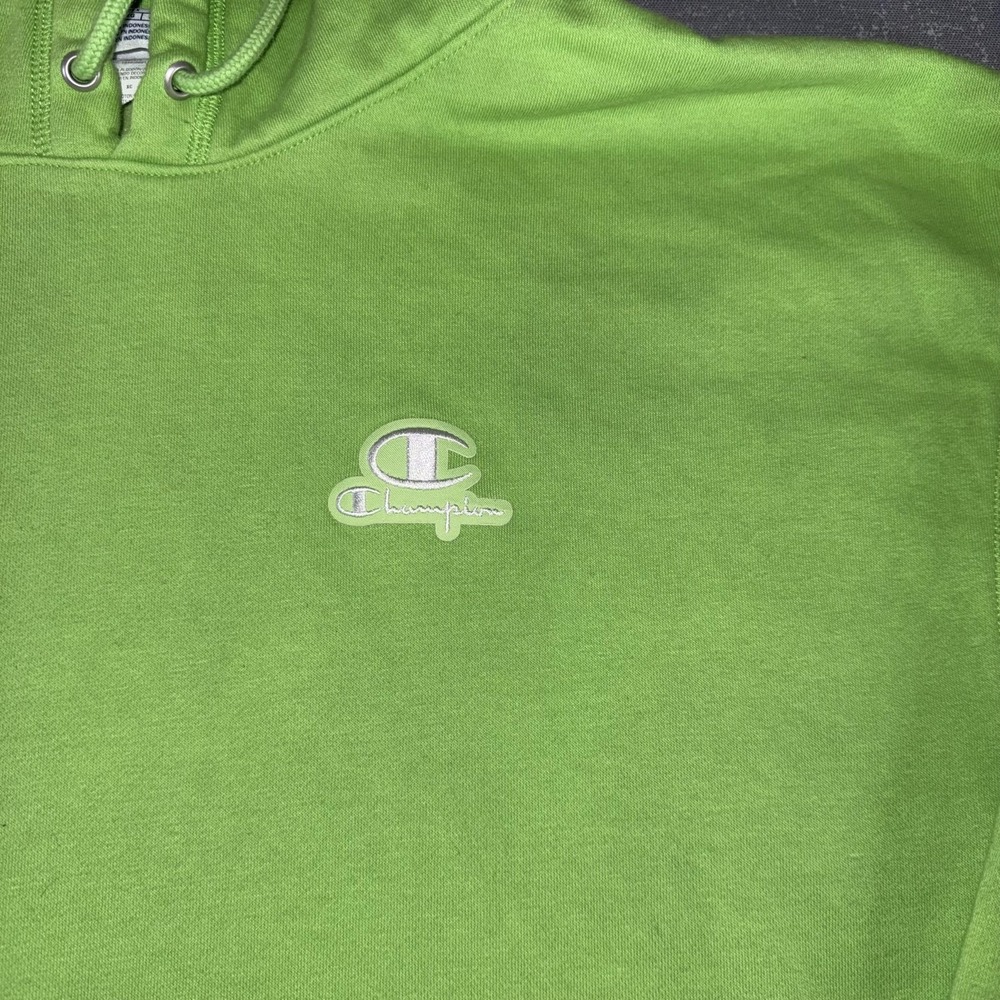 Champion Hoodie Mens XL Green Classic Fleece Pullover‎ Kangaroo Pocket Logo - Picture 4 of 9